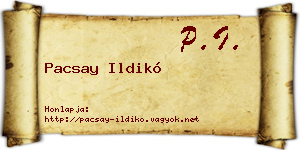 Pacsay Ildikó névjegykártya